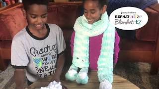 EZ Knitting Bunny Scarf Made With No Hooks or Needles ~Featuring Jonah's Hands