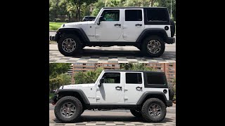 Transformación de Jeep Wrangler JK con levante de 2,5", neumaticos 35" y más!