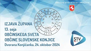 STV LIVE "IZJAVA ŽUPANA, 13. SEJA OBČINSKEGA SVETA SLOVENSKE KONJICE "