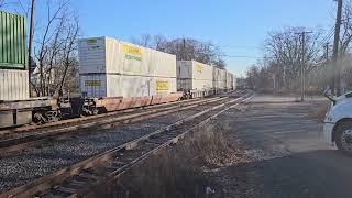 NS Intermodal train highballing east through Piscataway New Jersey