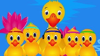 Five Little Ducks Rhymes | Kindergarten Song With Lyrics | Popular Kids Rhymes By Anon Kids