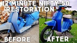 Restoring A Honda Nifty 50 (Honda Spree) In 12 Minutes!