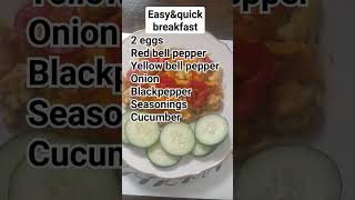 Easy and quick breakfast idea. #food #cooking #recipe #meal #mealprep #eggs #cucumber #bellpepper