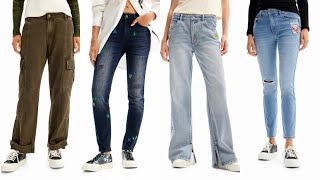 Denim fashion style Chic elegant collection of women's jeans Spanish brand designer jeans for ladies