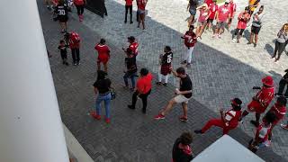 Atlanta Falcons Home Depot Backyard: Atlanta Falcons Pre-Game Dance Party. The Cupid  Shuffle