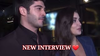 #burakdeniz and #handeerçel new interview from the set of their new series talk about first day