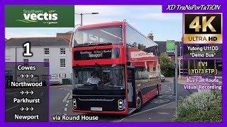 [Southwen Vectis] 1 ~ Cowes, Co-op ➝ Newport Bus Station【4K UW】