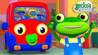 Baby Truck ROADTRIP | Max the Monster Truck | Truck and Bus Cartoon | Gecko's Garage