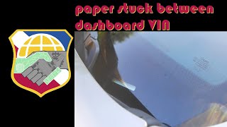 Honda Pilot - How to remove paper stuck between dashboard VIN and Windshield