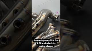 Some Evo X Sidewinder turbo kits taking shape at OdysseyFAB #Turbo #MitsubishiEvo #EvoX #Fabrication