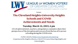 LWV Cleveland Heights-University Heights Schools and COVID – Achievements and Needs