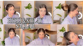 KOLAY VE HIZLI SAÇ MODELLERİ | Isısız Pratik Yazlık Saç Modelleri👱🏻‍♀️