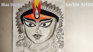 How to Draw Maa Durga easy with pencil | Navratri special Maa Durga Drawing | easy drawing | Chitra