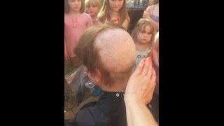 Angie Midcalf Charity Head Shave for Bright Horizons Foundation for Children.