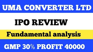 Uma converter limited ipo 🟢ipo review🟢 Latest gmp🟢 uma converter multibagger ipo 🟢