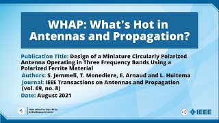 Design of a Miniature Circularly Polarized Antenna Operating in Three Frequency ...