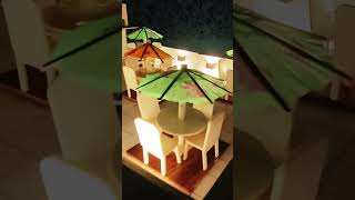 miniature model roof top restaurant