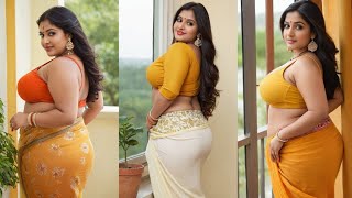 [Beautiful] Saree Color Top Mode l Curvy Plus Size Model |  Indian Curvy Plus Size Women Prat 37