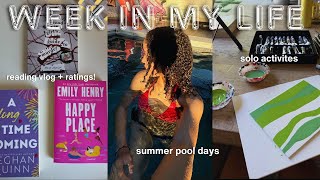 WEEKLY VLOG🐚✨summer solo activities, pool days, room decor updates, reading vlog & more