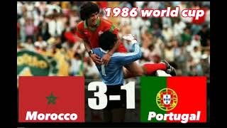 ملخص مباراة المغرب و البرتغال كأس العالم 1986 بالمكسيك وفوز #منتخب_المغرب 3_1 Portugal v Morocco