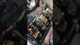 Ford 7.3l diesel valve cover removed