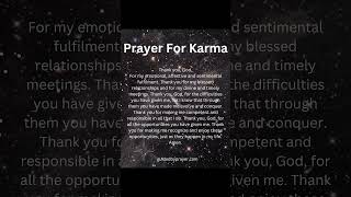 Prayer for Karma