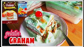 Fruit gelatin graham float || graham de fruta || Easy graham recipe/graham cake