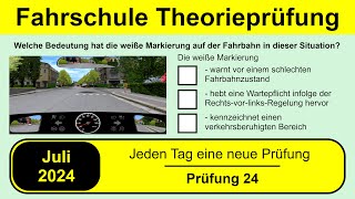 🚘 Führerschein Theorieprüfung Klasse B 🚗 Juli 2024 - Prüfung 24 🎓📚