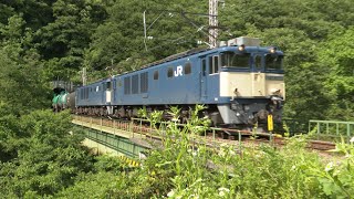 【4K】中央西線　洗馬～宮ノ越　383系、EF64 1000番台重連空タキ編成【2023.6.20】