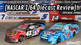 Noah Gragson and Daniel Suarez’s 2023 and 2024 Wendy’s Chevy Camaro (NASCAR 1/64 Diecast Review)