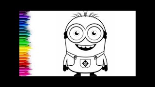 Minions drawing and coloring for kids and toddlers