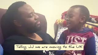 Telling our son that we are relocating from Zimbabwe 🇿🇼 to the UK 🇬🇧: JJ's Reaction Video