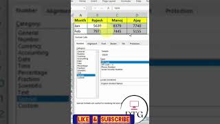 How To format Cells Change In Excel #short #exceltrick #ltips #excel #youtubshorts #@dhankhar2023