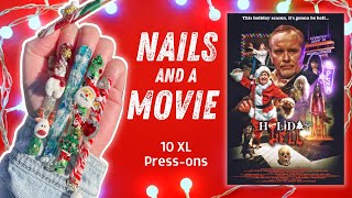 Holiday Hell! 10xl nail art - Movie review 🎅🏼 - Press on nails -