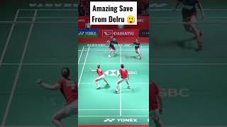 Musuhnya kaget smashnya bisa dikembalikan saat jongkok 😲😬 #shorts #badminton #saves subscribe me 👇