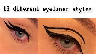 Eyeliner लगाने के 13 अलग अलग तरीके।। 13 different eyeliner styles