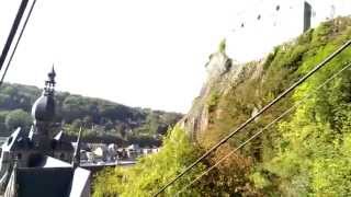 Dinant Belgium - Going down in the cable car from the Citadel Hill