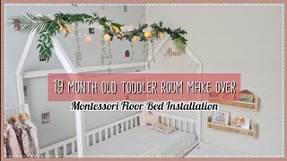 Toddler BEDROOM MAKEOVER | Montessori floor bed | 1 year old bedroom