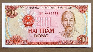 200 Vietnamese Dong Banknote (Two Hundred Dong Vietnam: 1987) Obverse & Reverse