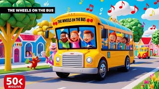 "🎶 Wheels on the Bus GO 'Round and 'Round! | Fun Sing-Along Nursery Rhymes for Kids 🚍✨"