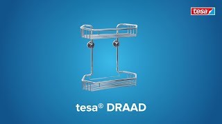 How to apply the chromed, round tesa® Draad modern shower caddy