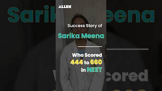 How Sarika Meena Scored 444 to 660 in NEET | Inspiring Success Story 🌟 #Shorts