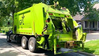 GFL Peterbilt Heil 5000 Rear Loader Garbage Truck on Yard Waste