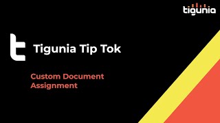 Custom Document Assignments in Microsoft D365 Business Central - Tigunia TipTok