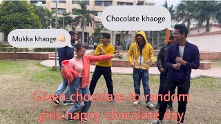 Giving chocolates to random girls happy chocolate day 🍫 @Aryanvlogzz08