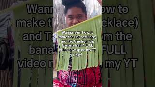 How to make Necklace from banana Leaf (Polynesian style) #samoa #shorts #indigenous