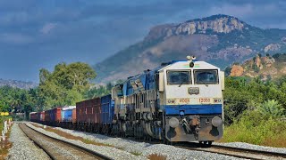 Beautiful Hill Backdrop !! ORIGINAL CAB MACHO WDG 4 Twins !! Indian Railways