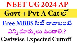 NEET UG 2024 | Andhrapradesh Govt + Pvt A cat MBBS Expected Cuttoff | Vision Update