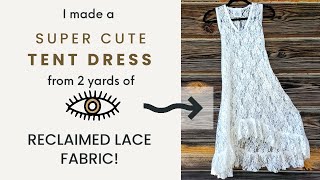 Romantic lace tent dress from reclaimed fabric | eco fashion #shorts