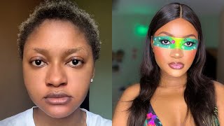 Green Floral Tape Makeup Challenge Day 1 Tutorial! Springtime Vibes!